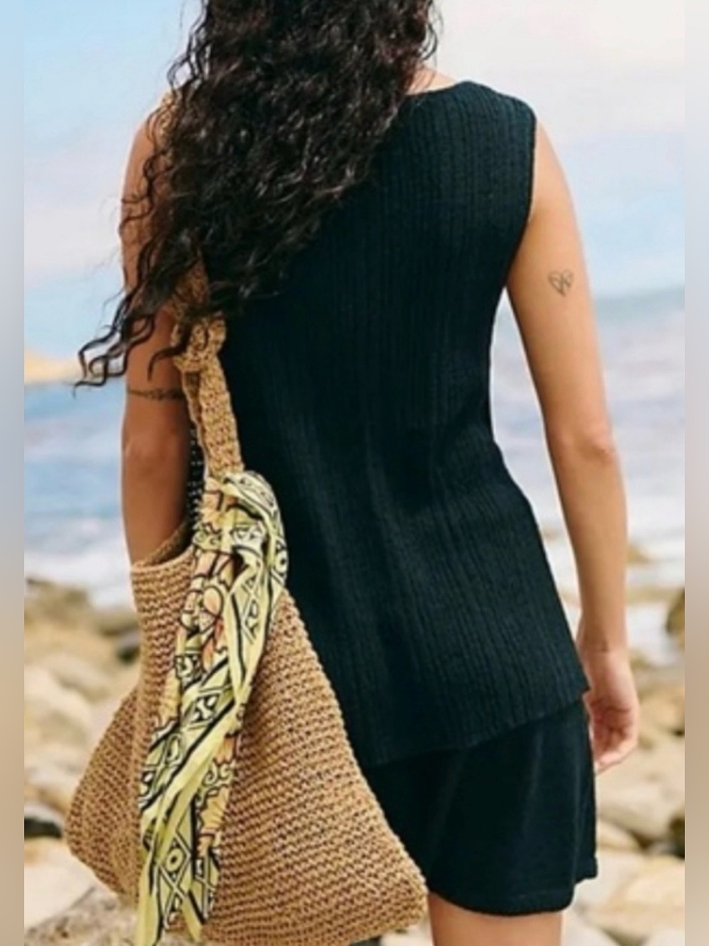 *NWT* Free People Women’s FP Beach Black Rhea Sweater Set w/ Top and Skirt, XS - Picture 2 of 15
